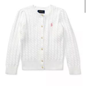 Polo Ralph Lauren Girls Mini-Cable Cotton Cardigan